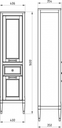 Шкаф-пенал ASB-Woodline Гранда 40 R, серый