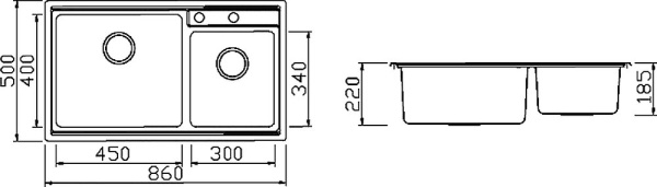 Мойка кухонная Seaman Eco Roma SMR-8650B с клапан-автоматом