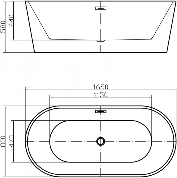 Акриловая ванна Swedbe Vita 8800 170x80