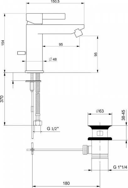 Смеситель для биде Webert DoReMi DR840102015 хром