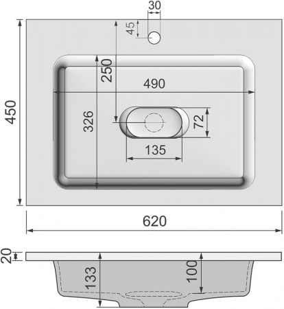 Тумба с раковиной Jorno Modul 65