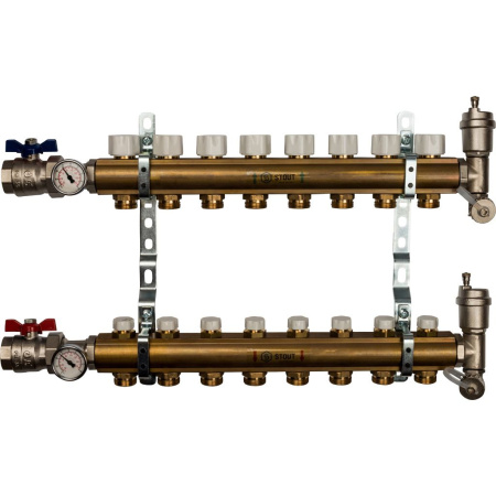 Коллекторная группа для отопления STOUT 0468 - 8 выходов