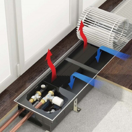Конвектор внутрипольный Varmann Ntherm 230 х 150 х 1800 (решётка роликовая, светлая бронза)
