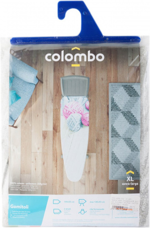 Чехол для гладильной доски Colombo New Scal S.p.A. Клубки пряжи серые с розовым 140х55