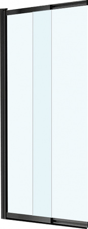 Шторка на ванну Vincea VSB-1E100CLB 100 см, профиль чёрный, стекло прозрачное