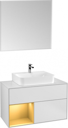 Мебель для ванной Villeroy & Boch Finion G111HFMT 100 с подсветкой и освещением стены