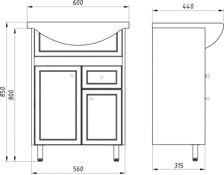 Мебель для ванной ASB-Mebel Орхидея 60 белая, северное дерево