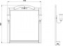 Зеркало ASB-Woodline Салерно 80 со светильниками, белое, патина серебро