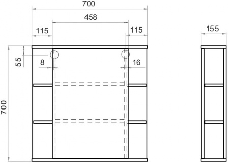 Мебель для ванной Vigo Nova 70 2 ящика, 1 дверца