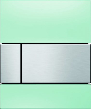 Кнопка смыва TECE Square Urinal 9242804 зеленое стекло, кнопка сатин