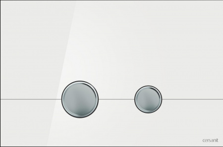 Кнопка смыва Cersanit Stero P-BU-STE/Whg/Gl стеклянная, белая глянцевая