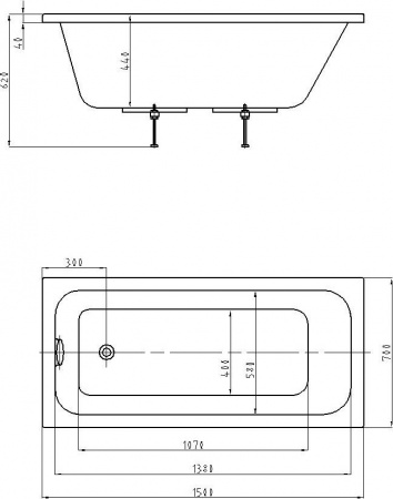 Акриловая ванна Aquatek Мия 150x70