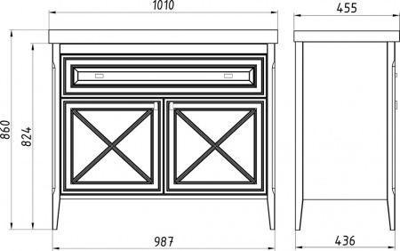 Мебель для ванной ASB-Woodline Монте 100 бежевая