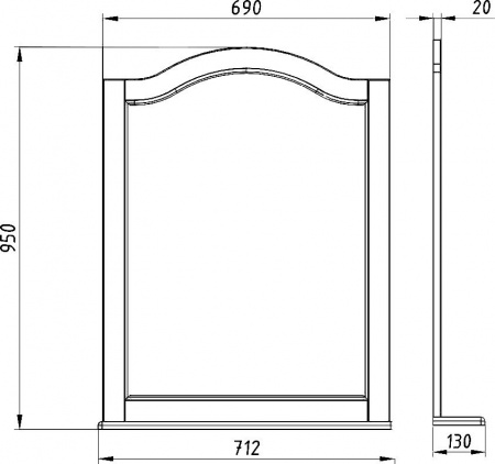 Мебель для ванной ASB-Woodline Модерн 85 белая, патина серебро