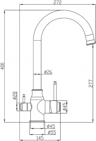 Смеситель Steel Hammer SH 763 INOX BRONZE PVD для кухонной мойки