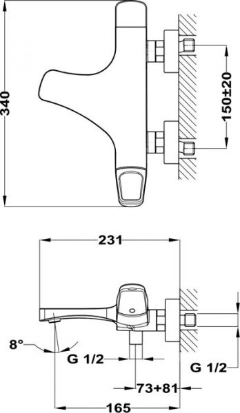 Смеситель для ванны с душем TEKA Sense 91121020N2 графит