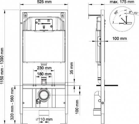 Комплект Berges Wasserhaus Novum 043234 кнопка чёрная