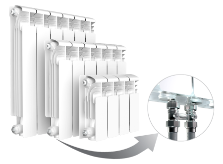 Радиатор алюминиевый секционный Rifar Alum Ventil 200 х 14 секций (подключение нижнее слева)