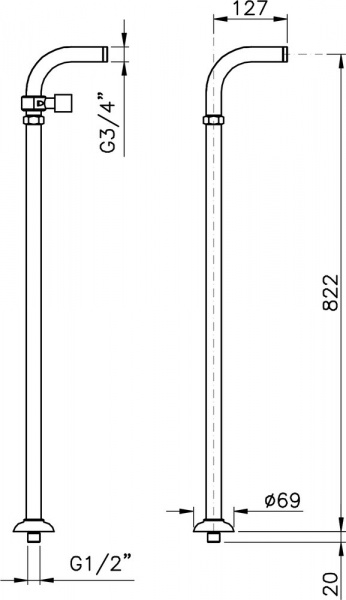 Колонны Nicolazzi Doccia 5573BZ с держателем, бронза