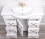 Мебель для ванной ValenHouse Эллина 105 белая, 6 ящиков, 1 дверца, ручки бронза