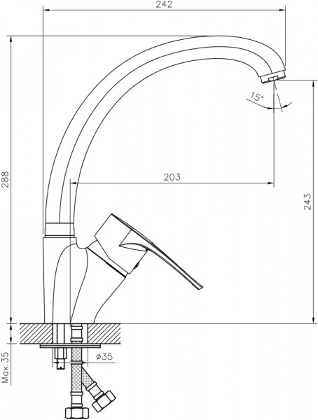 Смеситель Decoroom SO70 SO70021 для кухонной мойки