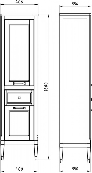 Шкаф-пенал ASB-Woodline Гранда 40 R