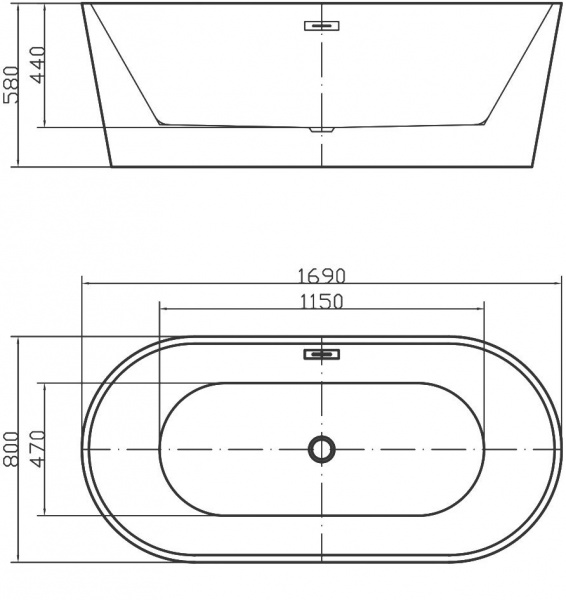 Акриловая ванна Swedbe Vita 8800G 170x80