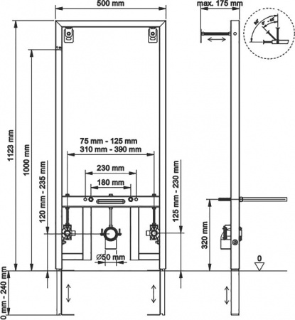 Система инсталляции для биде Berges Wasserhaus Novum 049213