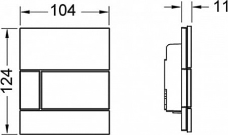 Кнопка смыва TECE Square Urinal 9242806 черное стекло, кнопка сатин