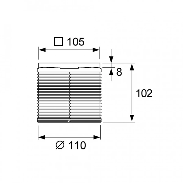 Декоративная решетка TECEdrainline S 100 х 100 мм, с пластиковой рамкой, с монтажным элементом