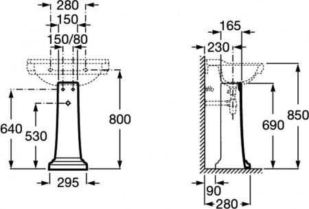 Пьедестал для раковины Roca Carmen 3370A0560 черный