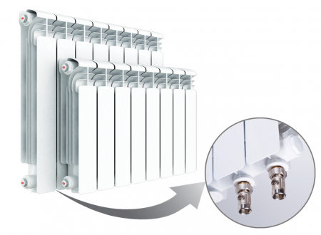 Радиатор алюминиевый секционный Rifar Alum Ventil 350 х 7 секций (подключение нижнее слева)