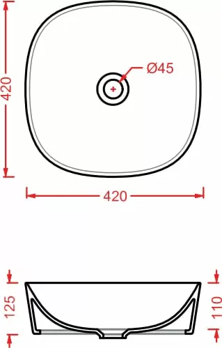Раковина ArtCeram Ghost GHL001 42 см