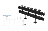 Распределительный коллектор 3 отопительных контуров с гидравлической стрелкой Askon Т 50/250/100/3D-160х160