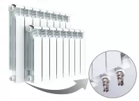 Радиатор алюминиевый секционный Rifar Alum Ventil 500 х 8 секций (подключение нижнее слева)
