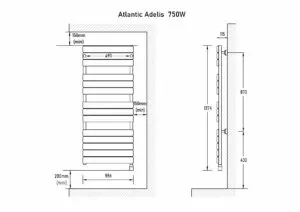 Полотенцесушитель электрический Atlantic Adelis ANT 750W, антрацит
