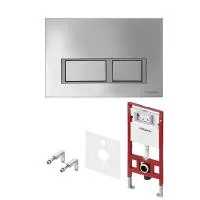 Комплект для установки подвесного унитаза: TECEspring, пластиковая панель смыва TECEspring V, хром глянцевый Комплект для установки подвесного унитаза: TECEspring, пластиковая панель смыва TECEspring V, хром глянцевый