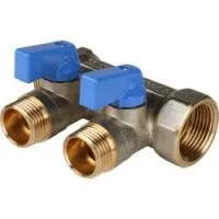 Коллектор для водоснабжения STOUT с шаровыми кранами 3/4*, 2 отвода 1/2* (синие ручки) Коллектор для водоснабжения STOUT с шаровыми кранами 3/4*, 2 отвода 1/2* (синие ручки)