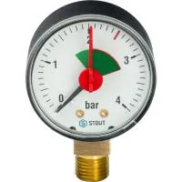 Манометр радиальный с указателем предела Stout (корпус Ø 50 мм) SIM-0008-500408 Манометр радиальный с указателем предела Stout (корпус Ø 50 мм) SIM-0008-500408
