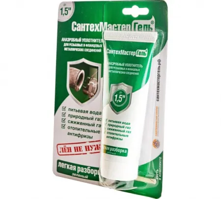 Герметик анаэробный СантехМастерГель Зеленый, 60 г Герметик анаэробный СантехМастерГель Зеленый, 60 г