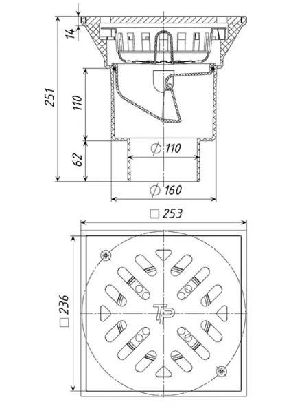 Трап уличный дворовый Татполимер ТП-606S Трап уличный дворовый Татполимер ТП-606S