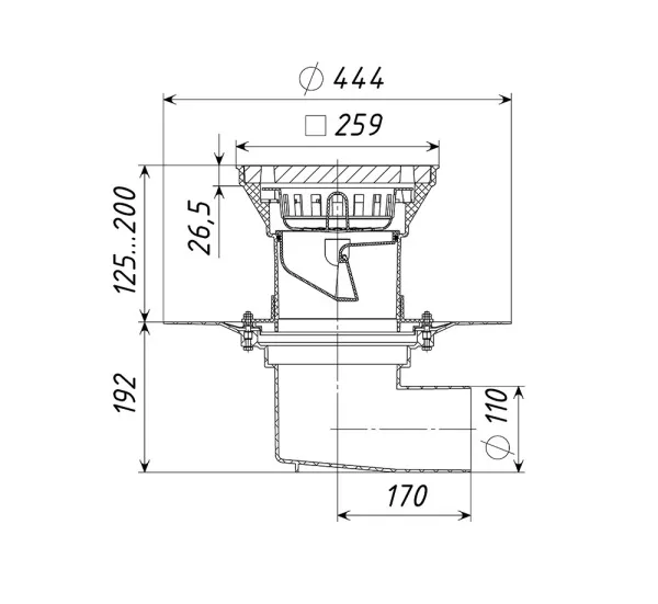 Трап уличный дворовый Татполимер ТП-615H Трап уличный дворовый Татполимер ТП-615H