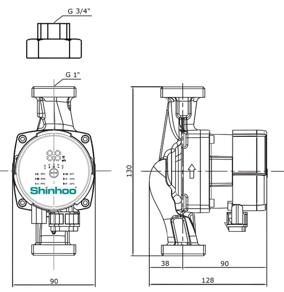 Насос циркуляционный Shinhoo MASTER S 15-6 130 1x230V Насос циркуляционный Shinhoo MASTER S 15-6 130 1x230V