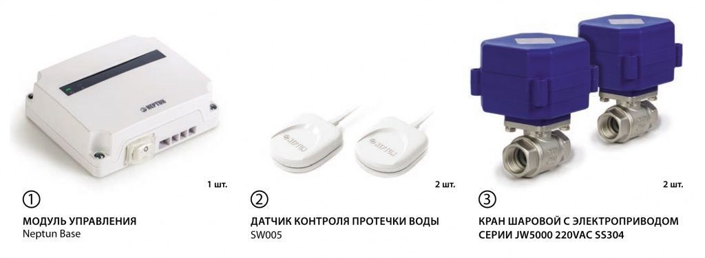 Комплектация системы Neptun Комплект датчиков и кранов Neptun