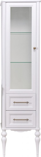Шкаф-пенал ValenHouse Эстетика L, витрина, белый, ручки бронза