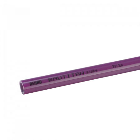 Труба из сшитого полиэтилена универсальная Рехау Rautitan Pink+ 25 х 3.5 мм (50 м), стоимость за 100 м