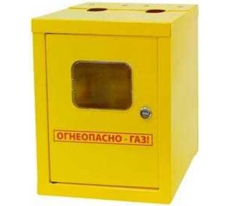 Шкаф для газового счетчика Rispa ШГСД-2.0-250 (металлический, желтый, с дверцей, без задней стенки, ВК G4)