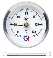 Термометр биметаллический накладной с пружиной Росма БТ‑30.010 (корпус Ø 63 мм) арт. 00000002384